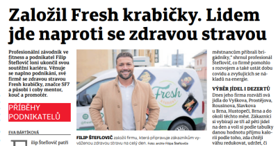 Založil Fresh krabičky. Lidem jde naproti se zdravou stravou.